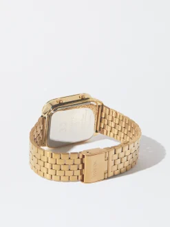 PARFOIS Reloj Digital De Acero Dorado Fashion