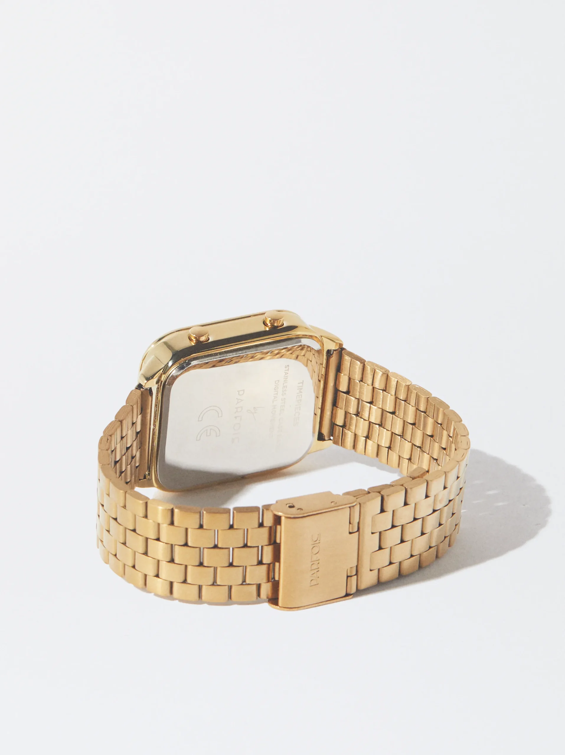 PARFOIS Reloj Digital De Acero Dorado Fashion
