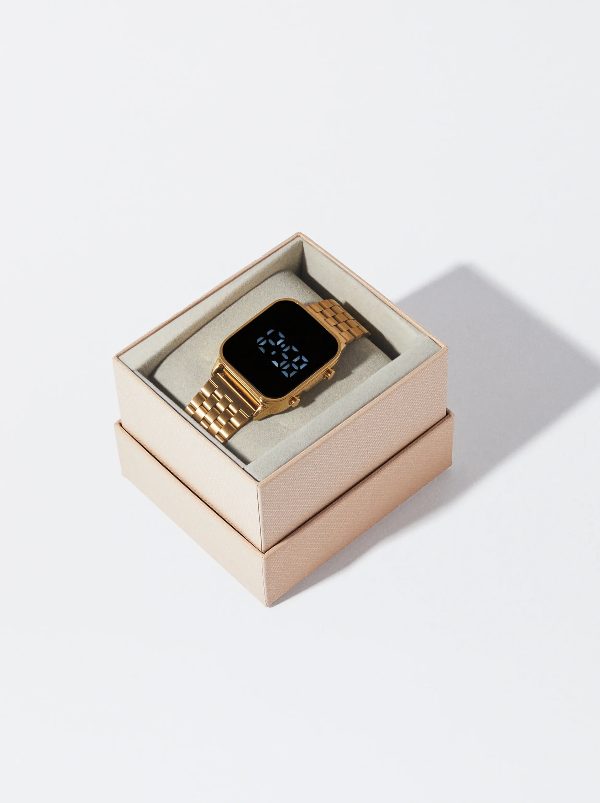 PARFOIS Reloj Digital De Acero Dorado Fashion