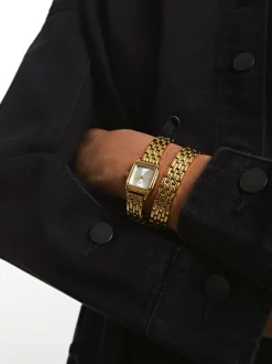 PARFOIS Reloj Pulsera Doble Dorado New