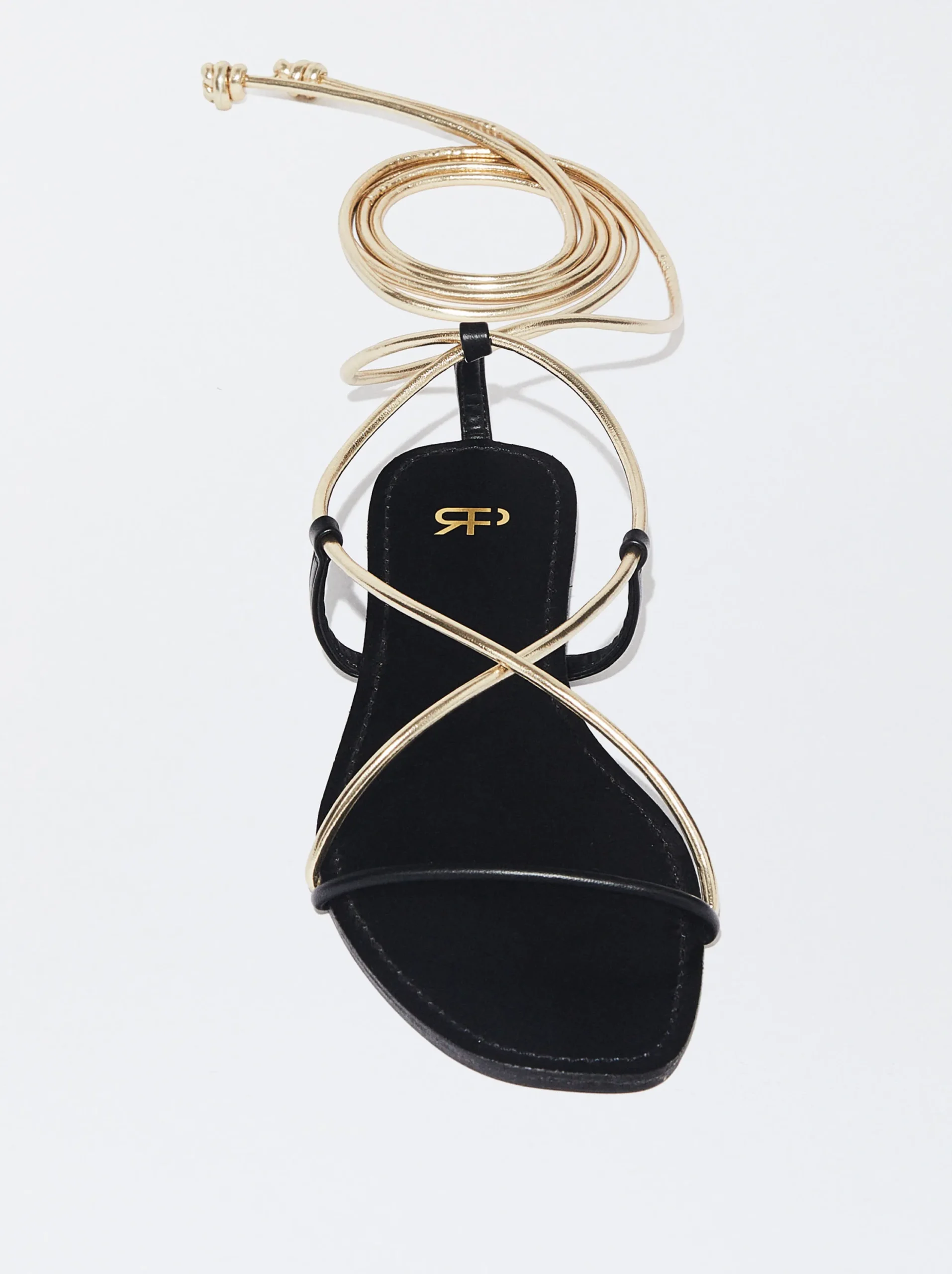 PARFOIS Sandalia Plana Atada Negro Cheap