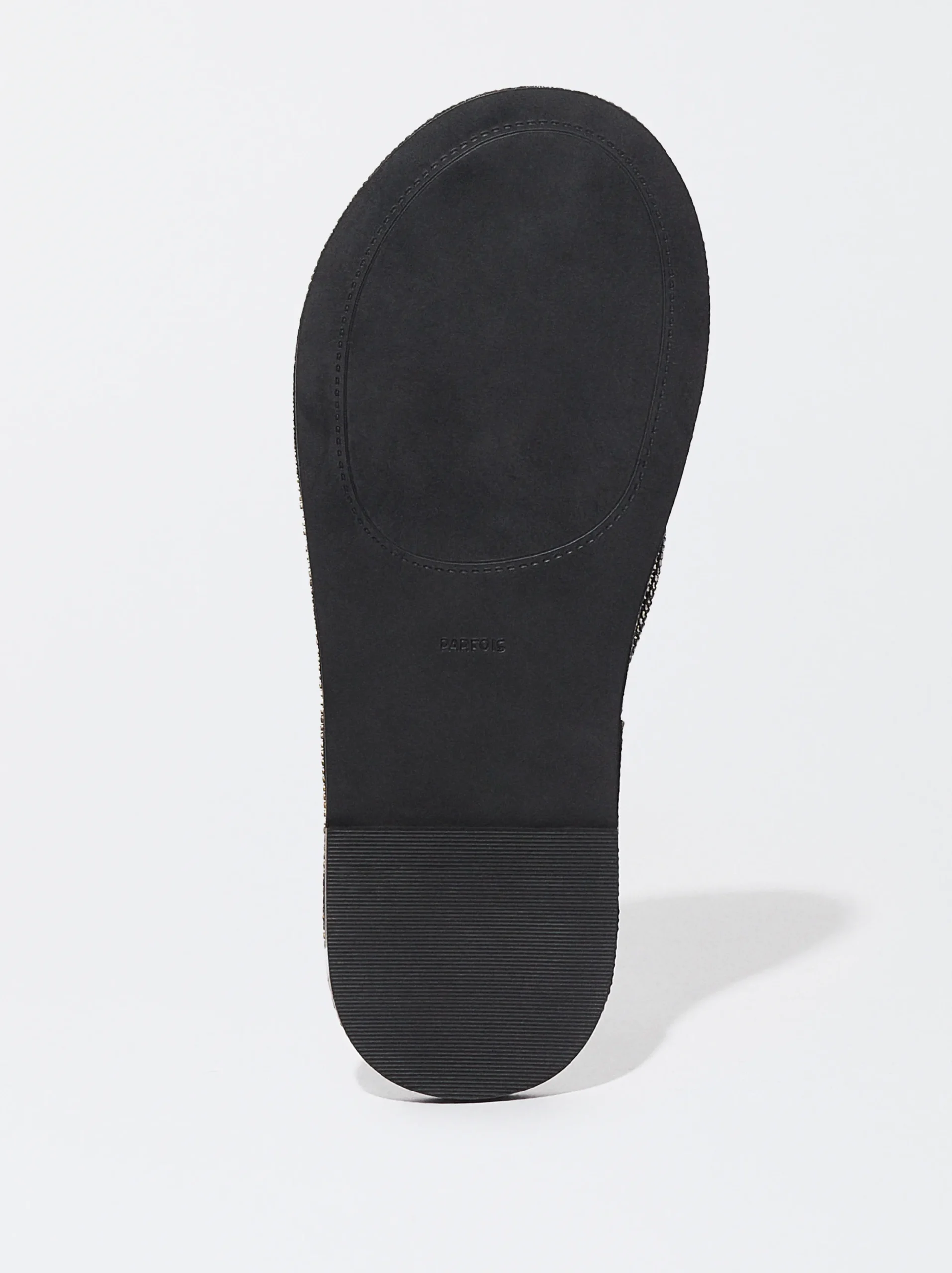 PARFOIS Sandalia Plana Con Glitter Negro Clearance
