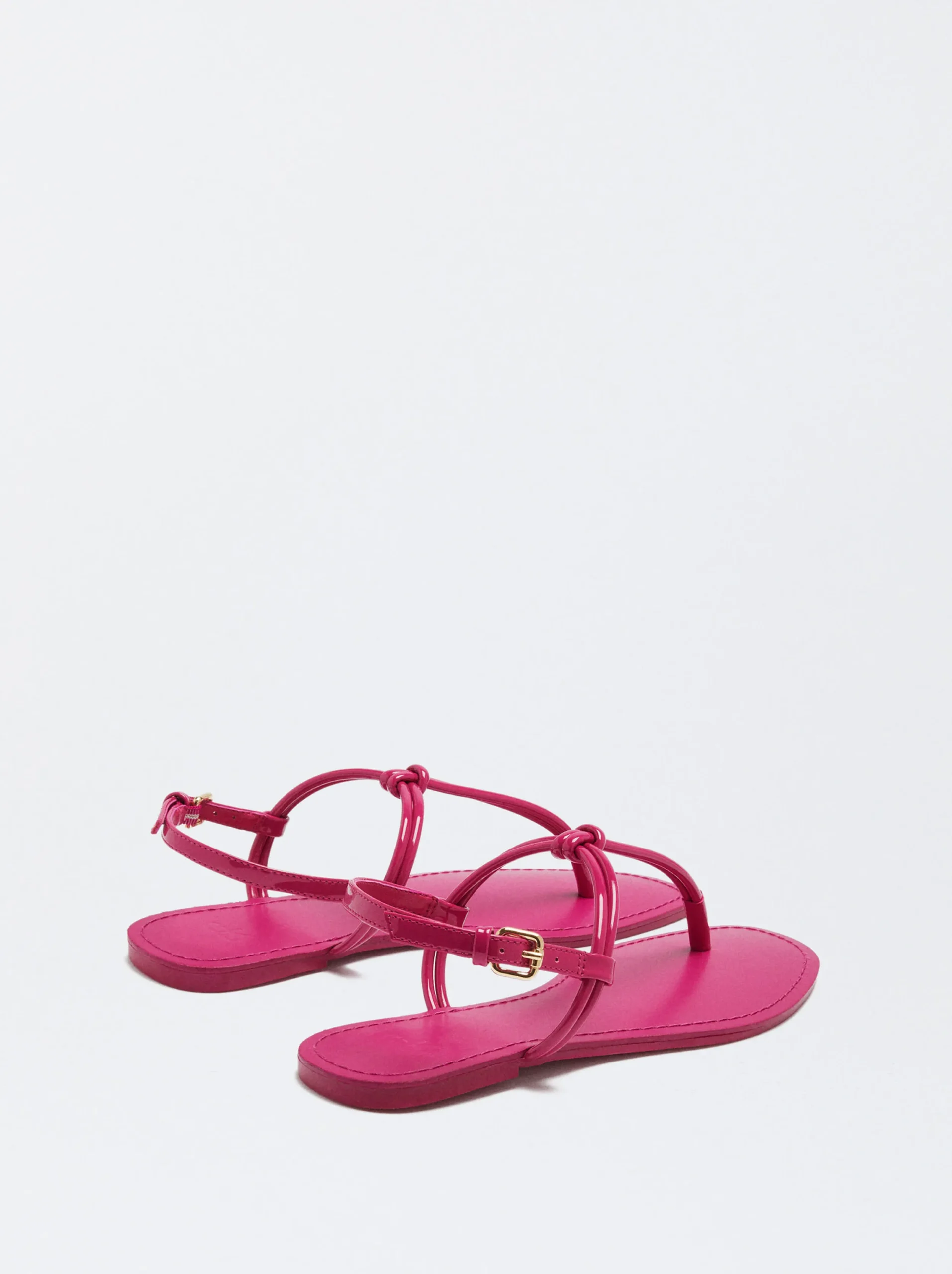 PARFOIS Sandalia Plana Con Nudo Fucsia Best