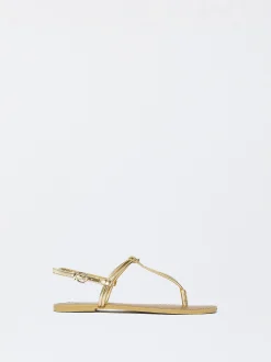 PARFOIS Sandalia Plana Con Nudo Dorado Best Sale