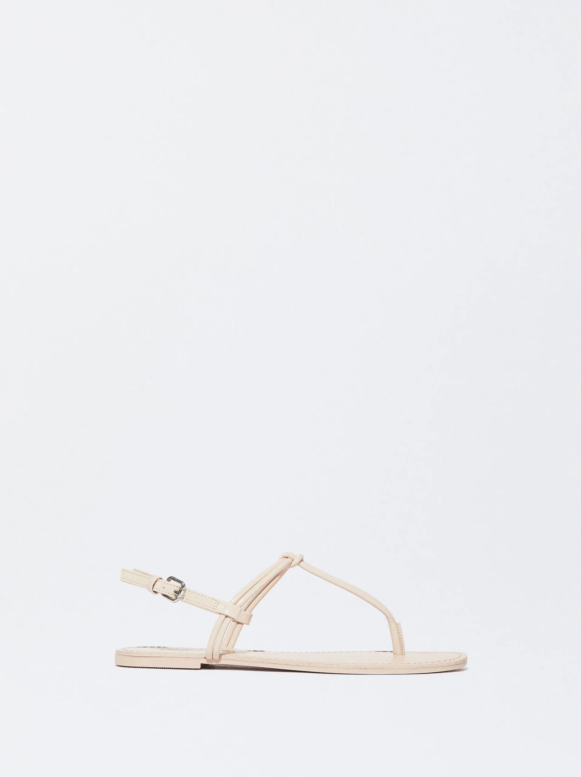 PARFOIS Sandalia Plana Con Nudo Rosa Flash Sale
