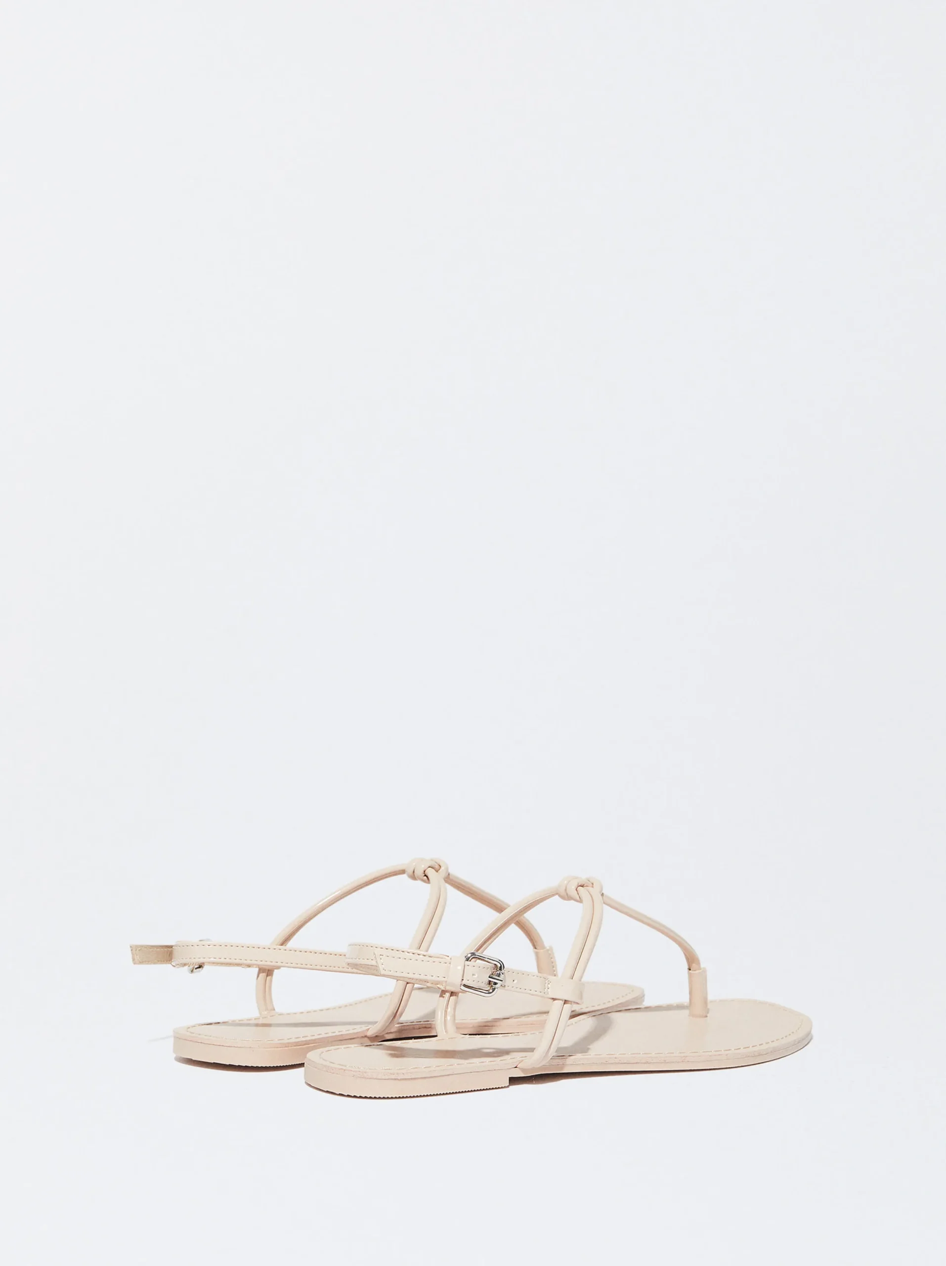 PARFOIS Sandalia Plana Con Nudo Rosa Flash Sale