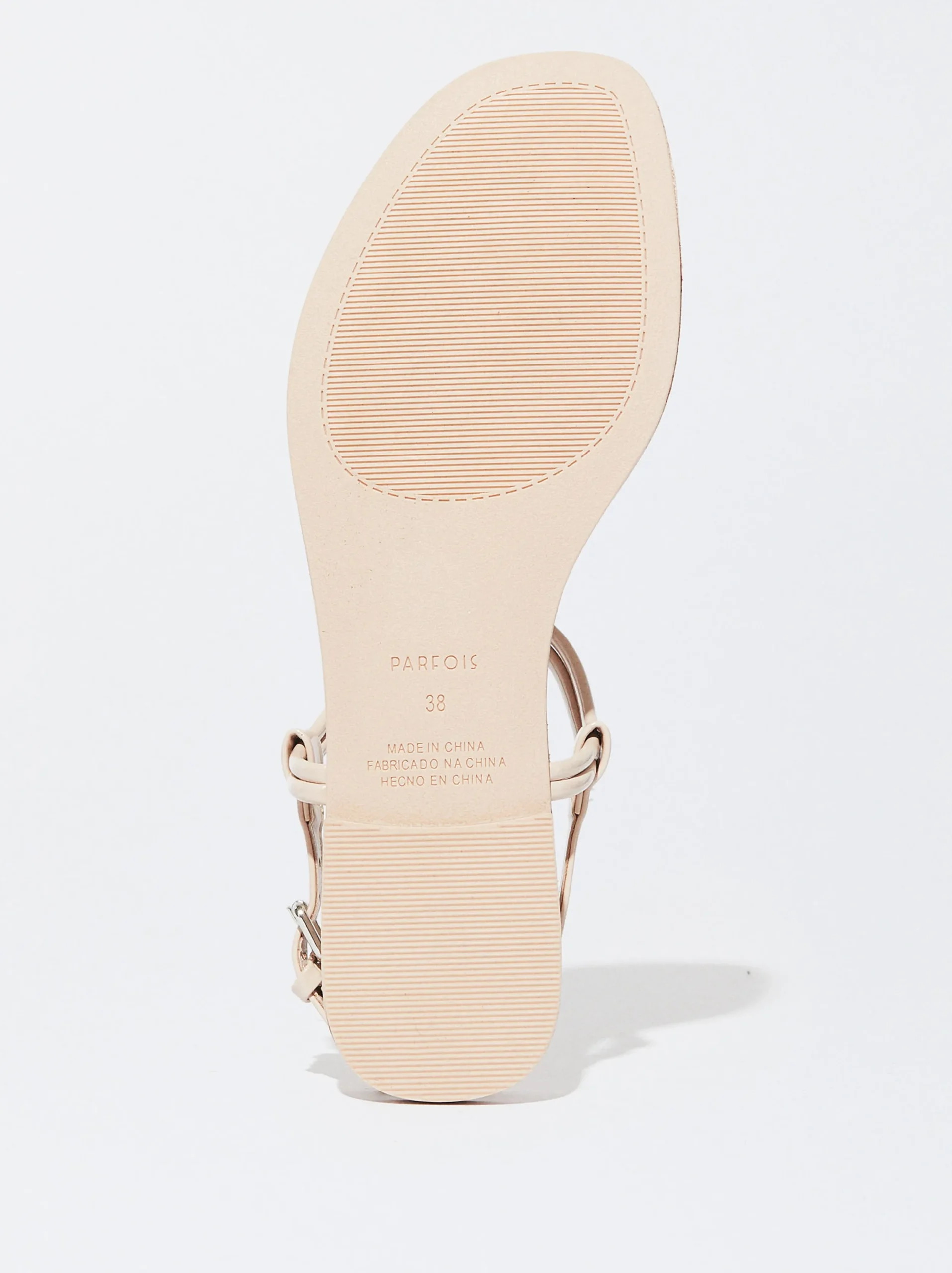 PARFOIS Sandalia Plana Con Nudo Rosa Flash Sale