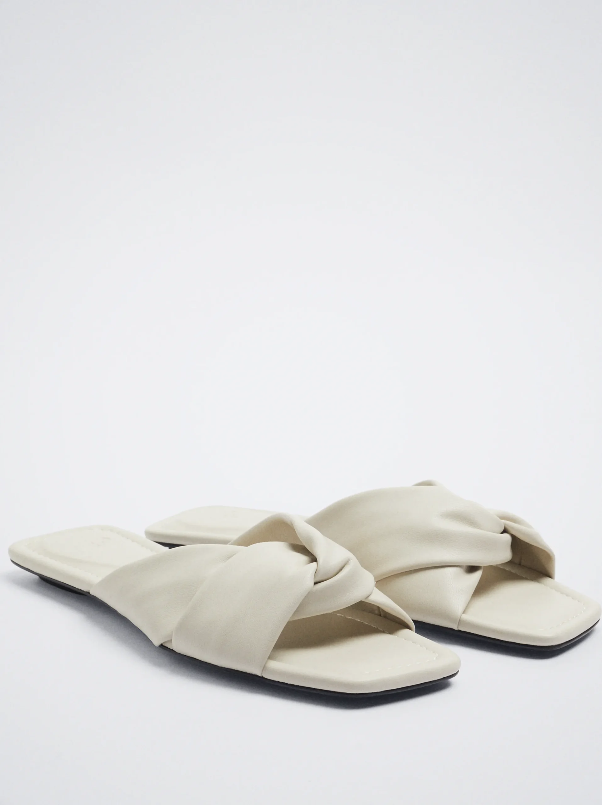 PARFOIS Sandalia Plana Con Nudo Blanco Cheap