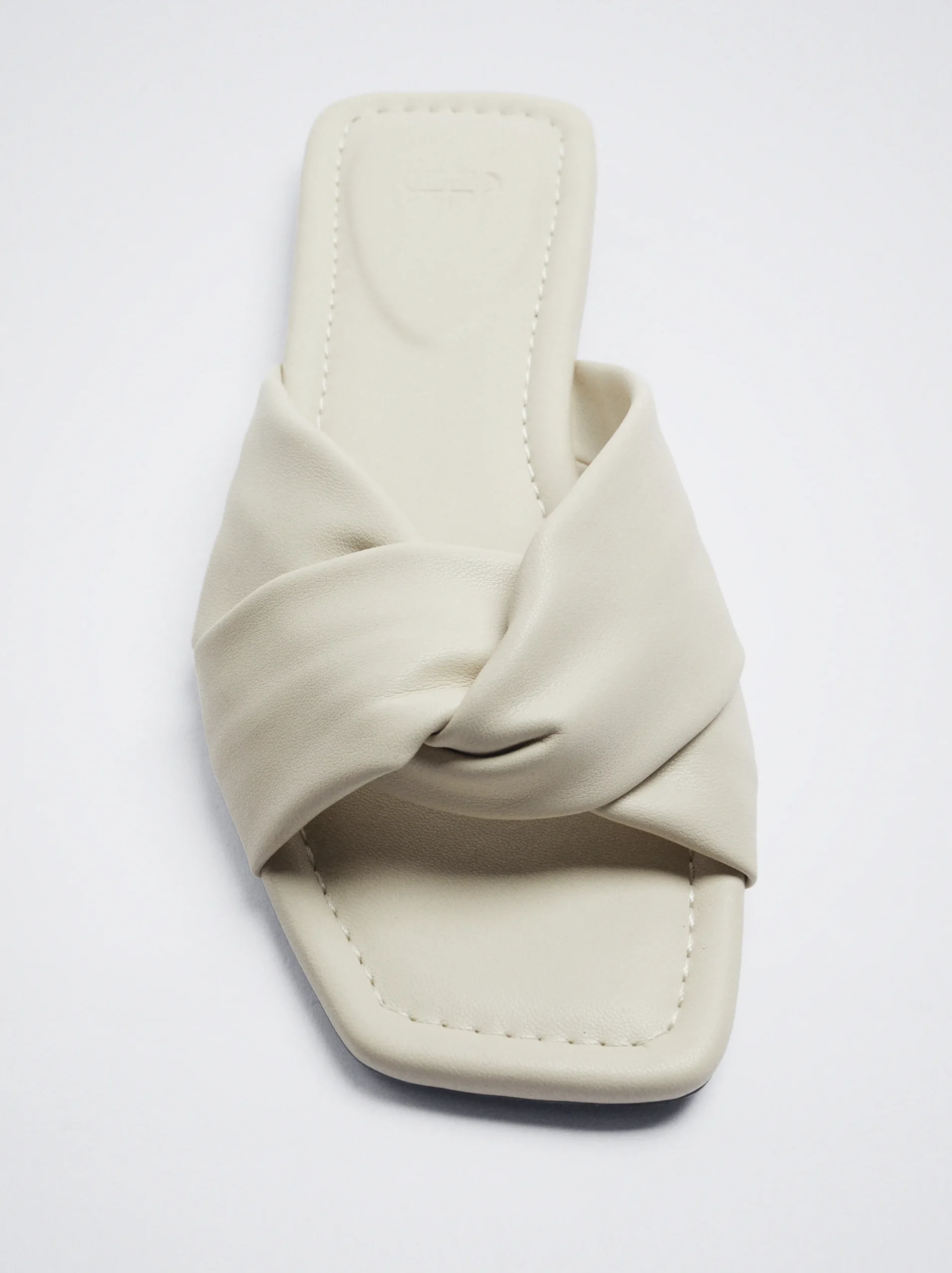 PARFOIS Sandalia Plana Con Nudo Blanco Cheap