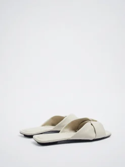 PARFOIS Sandalia Plana Con Nudo Blanco Cheap