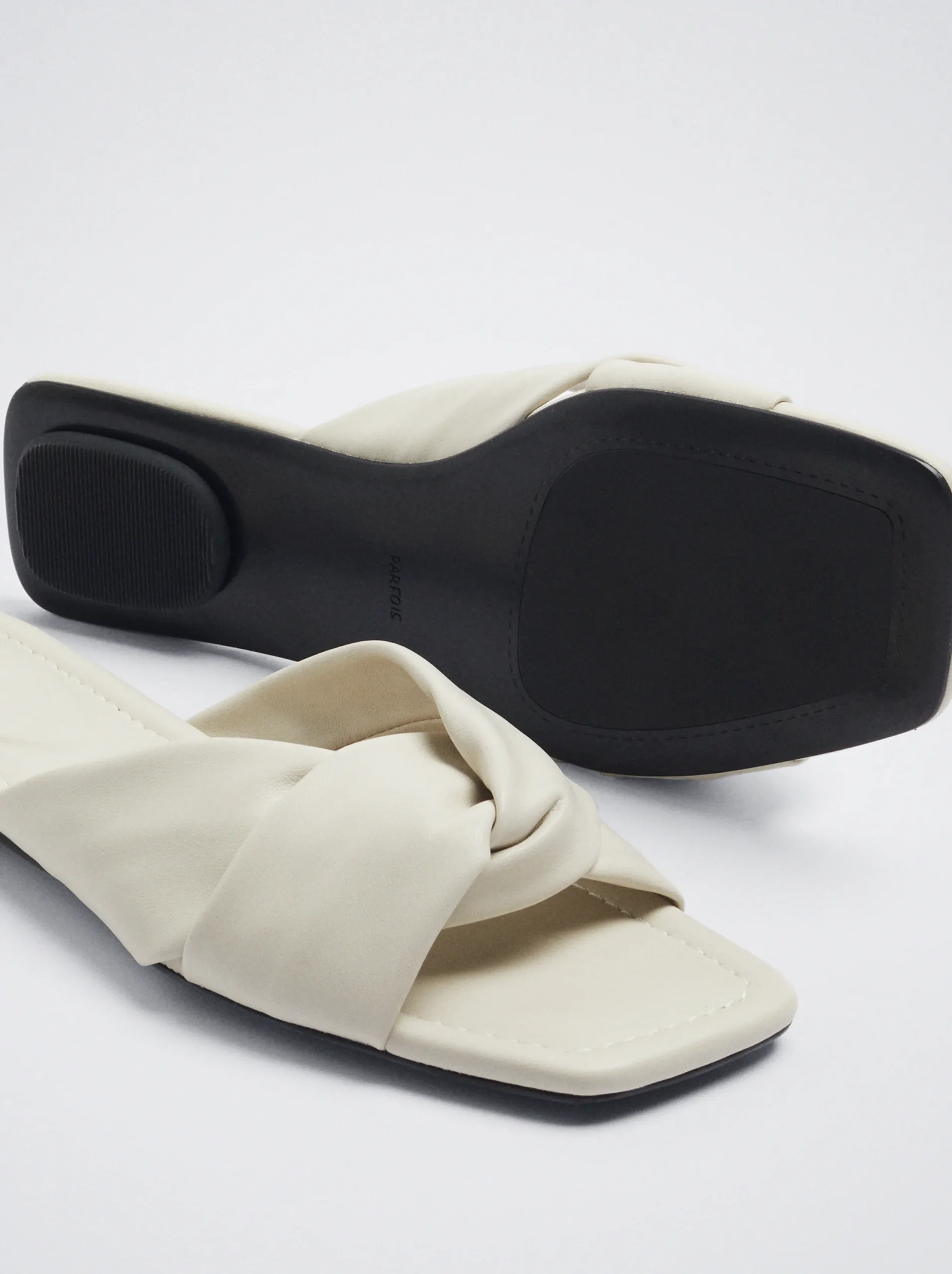 PARFOIS Sandalia Plana Con Nudo Blanco Cheap