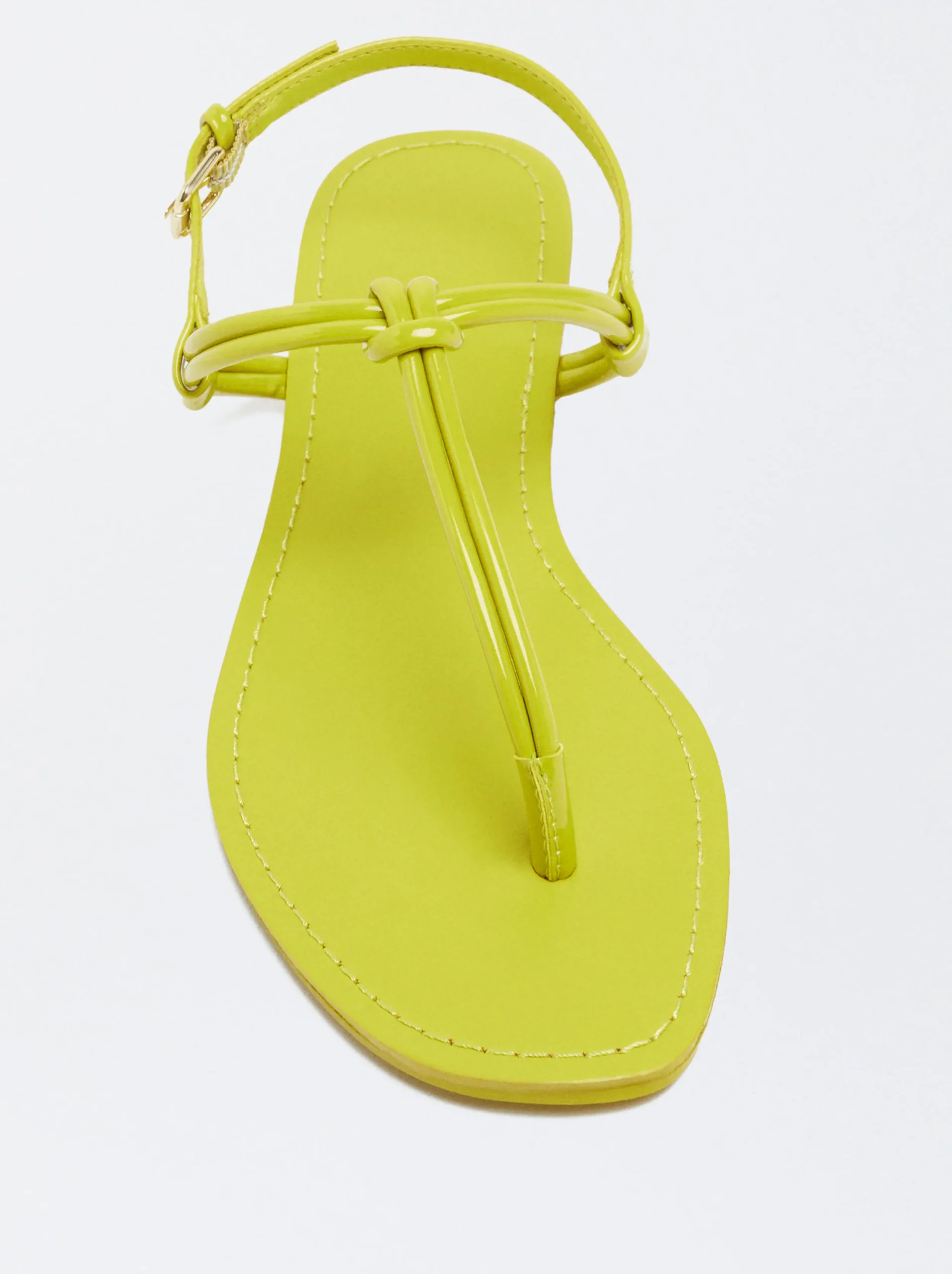 PARFOIS Sandalia Plana Con Nudo Amarillo Discount