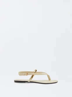 PARFOIS Sandalia Plana Detalle Metálico Blanco Outlet