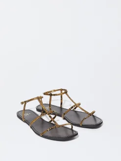 PARFOIS Sandalia Plana Tiras Camel Cheap