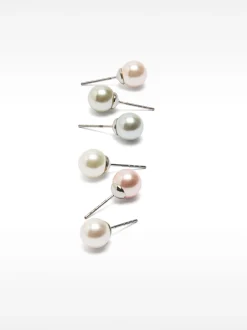 PARFOIS Set De Pendientes Cortos Perlas Multicor Best
