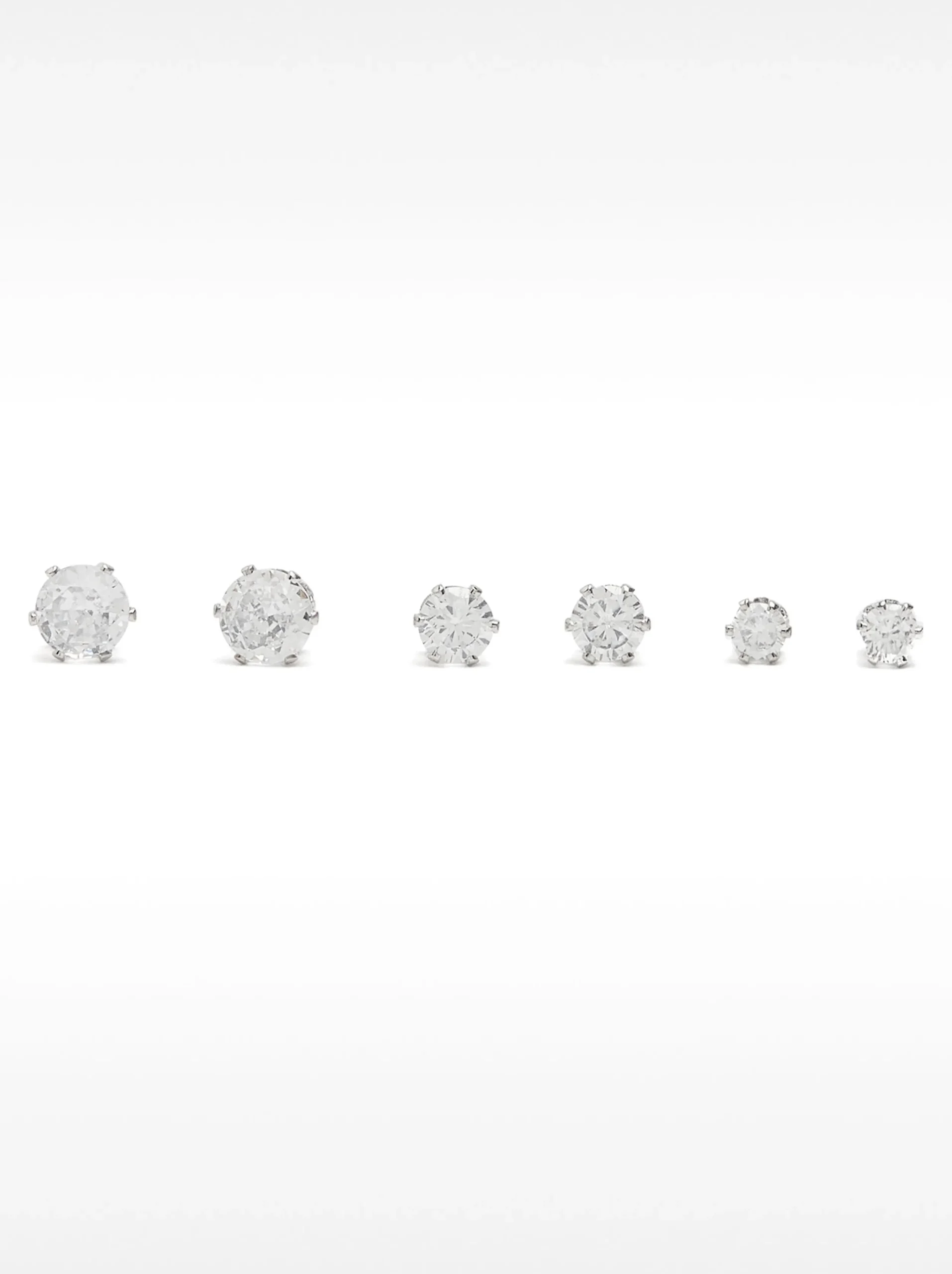 PARFOIS Set De Pendientes Cortos Brillantes Plateado Best
