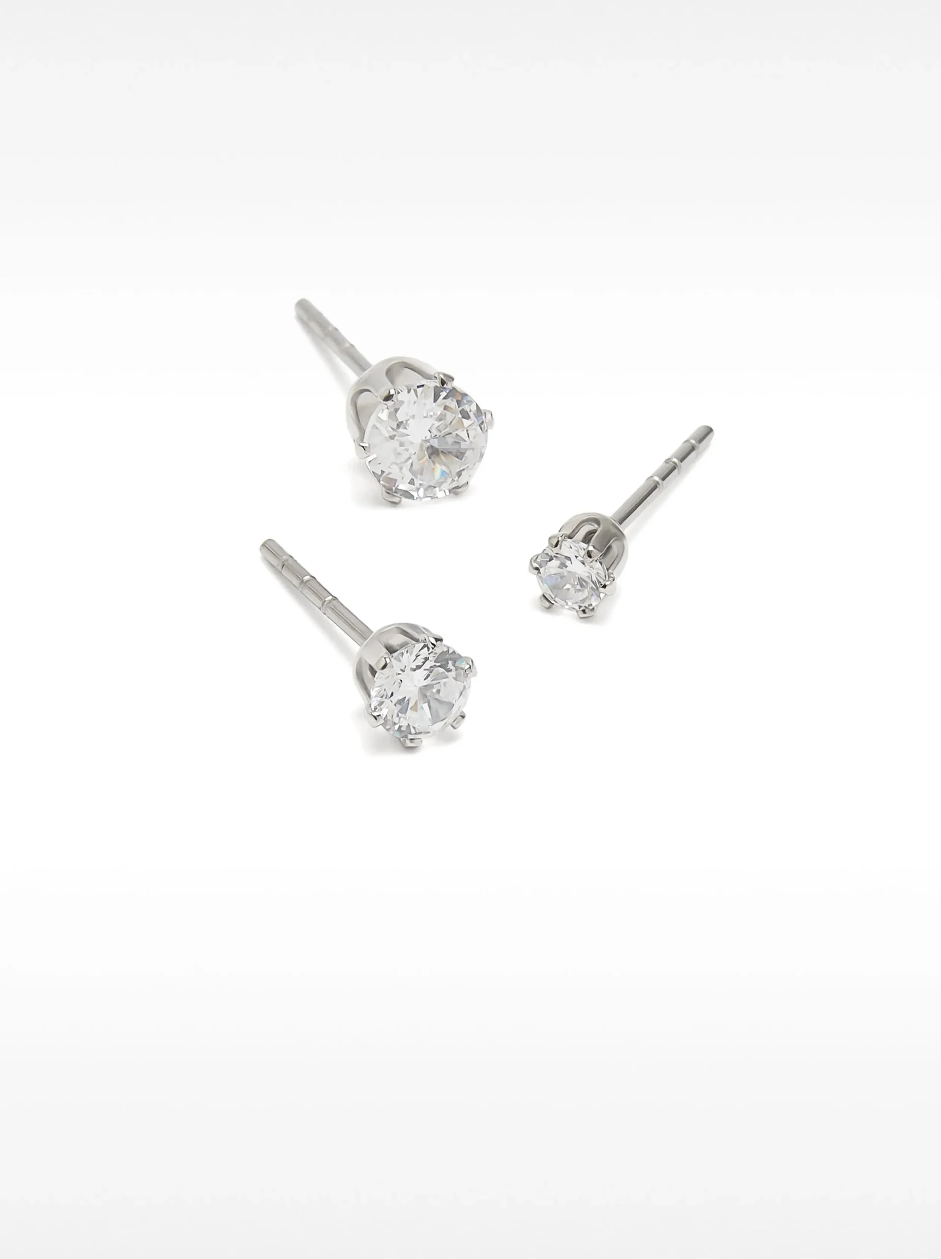 PARFOIS Set De Pendientes Cortos Brillantes Plateado Best