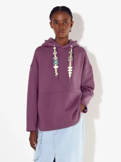 PARFOIS Sudadera Algodón Com Capucha Burdeos Flash Sale