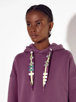 PARFOIS Sudadera Algodón Com Capucha Burdeos Flash Sale