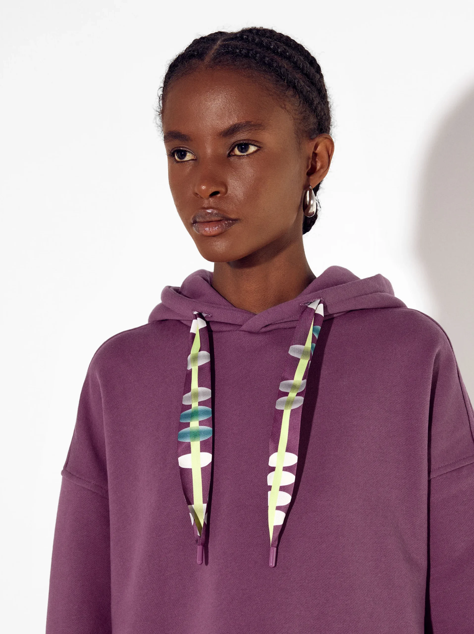 PARFOIS Sudadera Algodón Com Capucha Burdeos Flash Sale