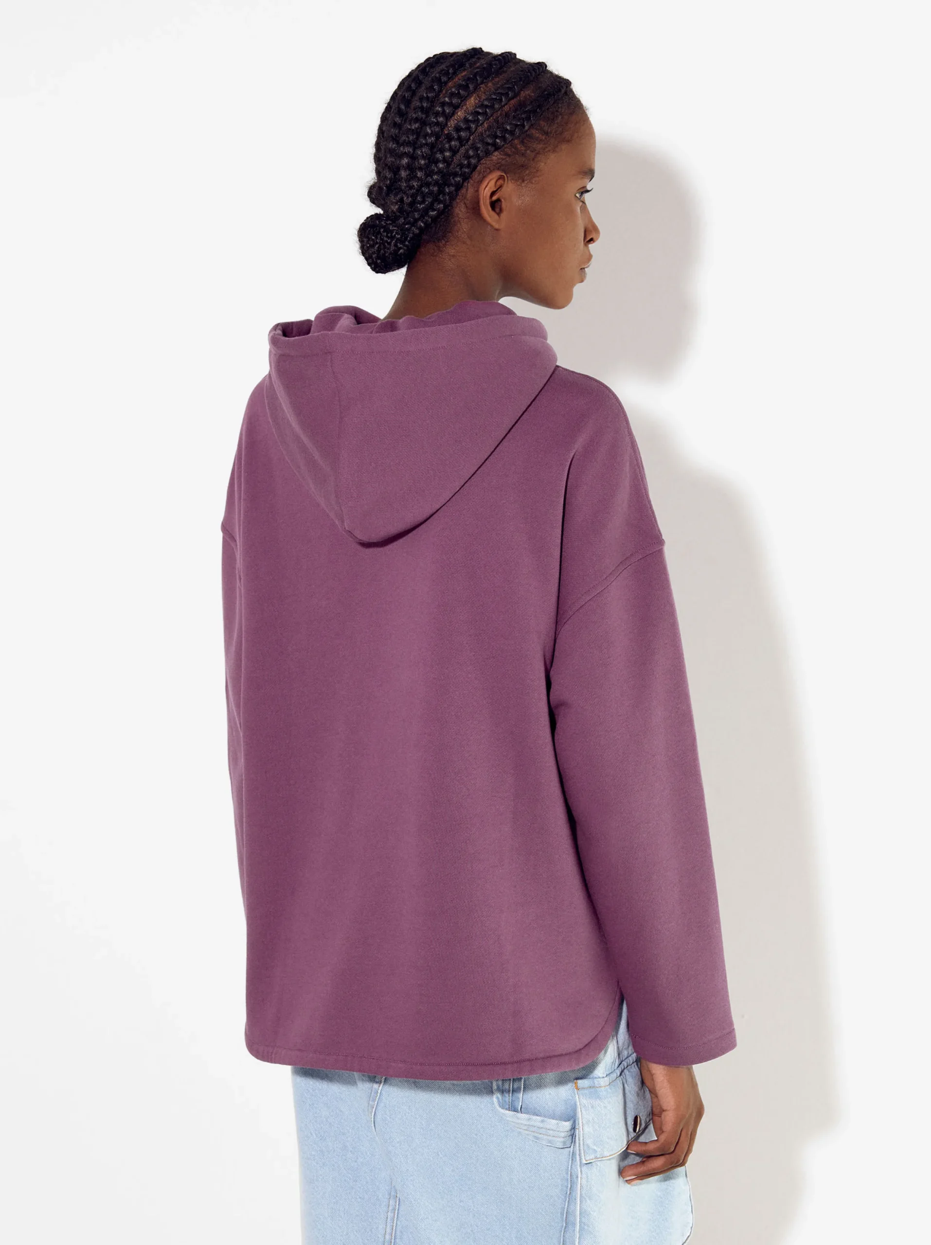 PARFOIS Sudadera Algodón Com Capucha Burdeos Flash Sale