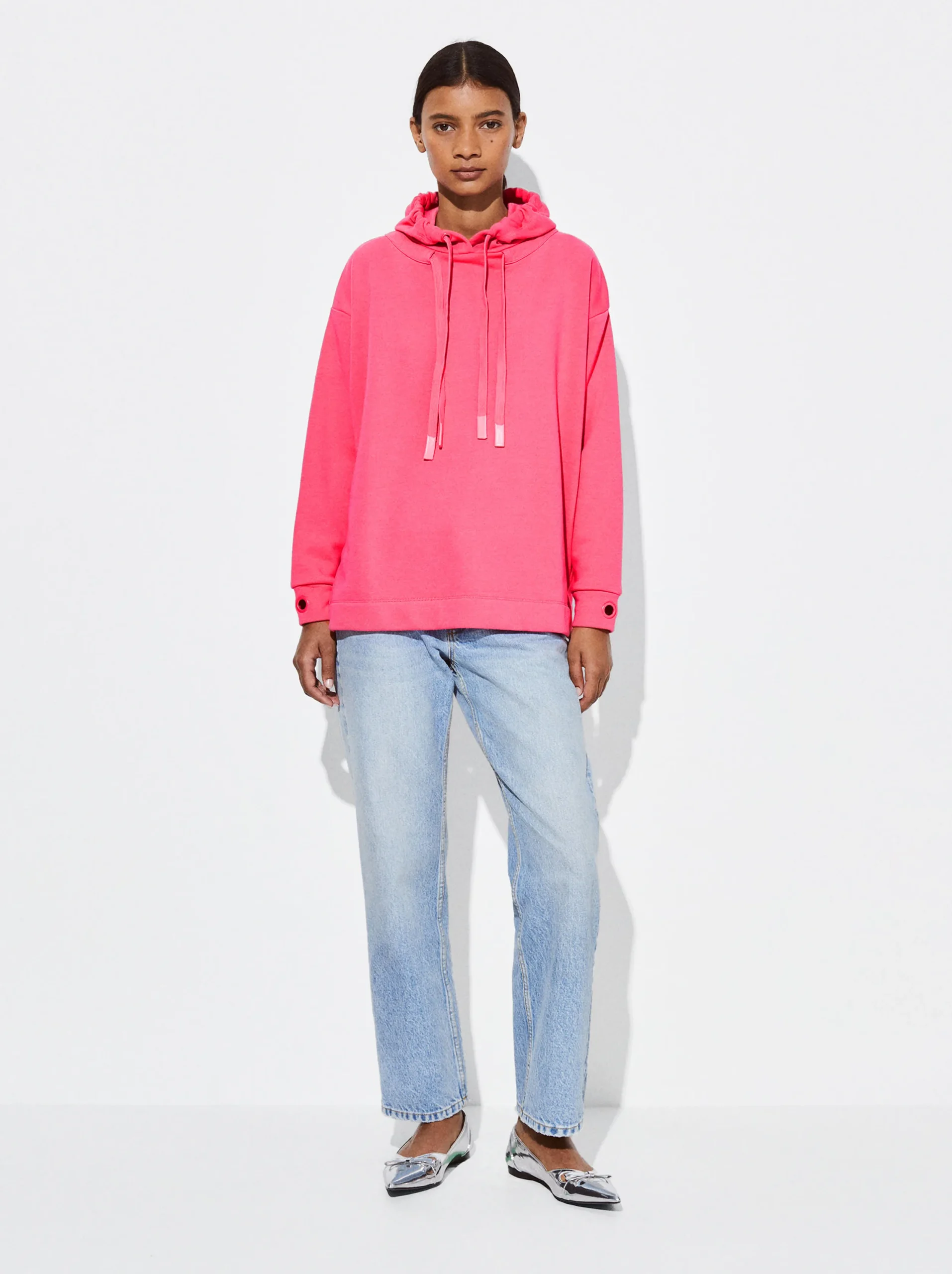 PARFOIS Sudadera Algodón Con Capucha Fucsia Cheap