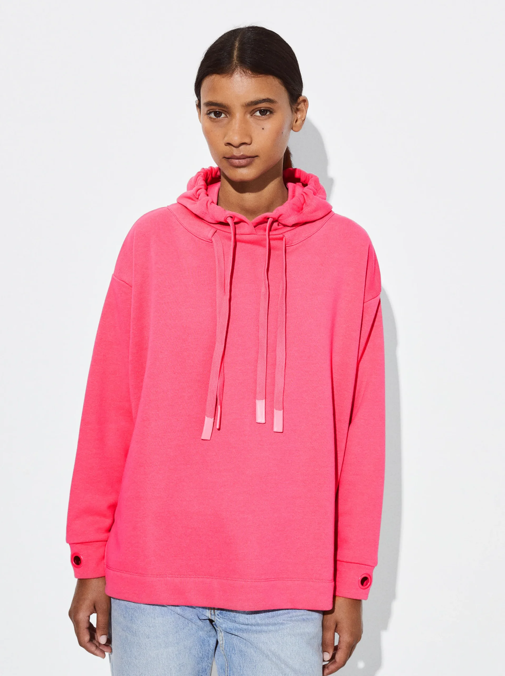 PARFOIS Sudadera Algodón Con Capucha Fucsia Cheap