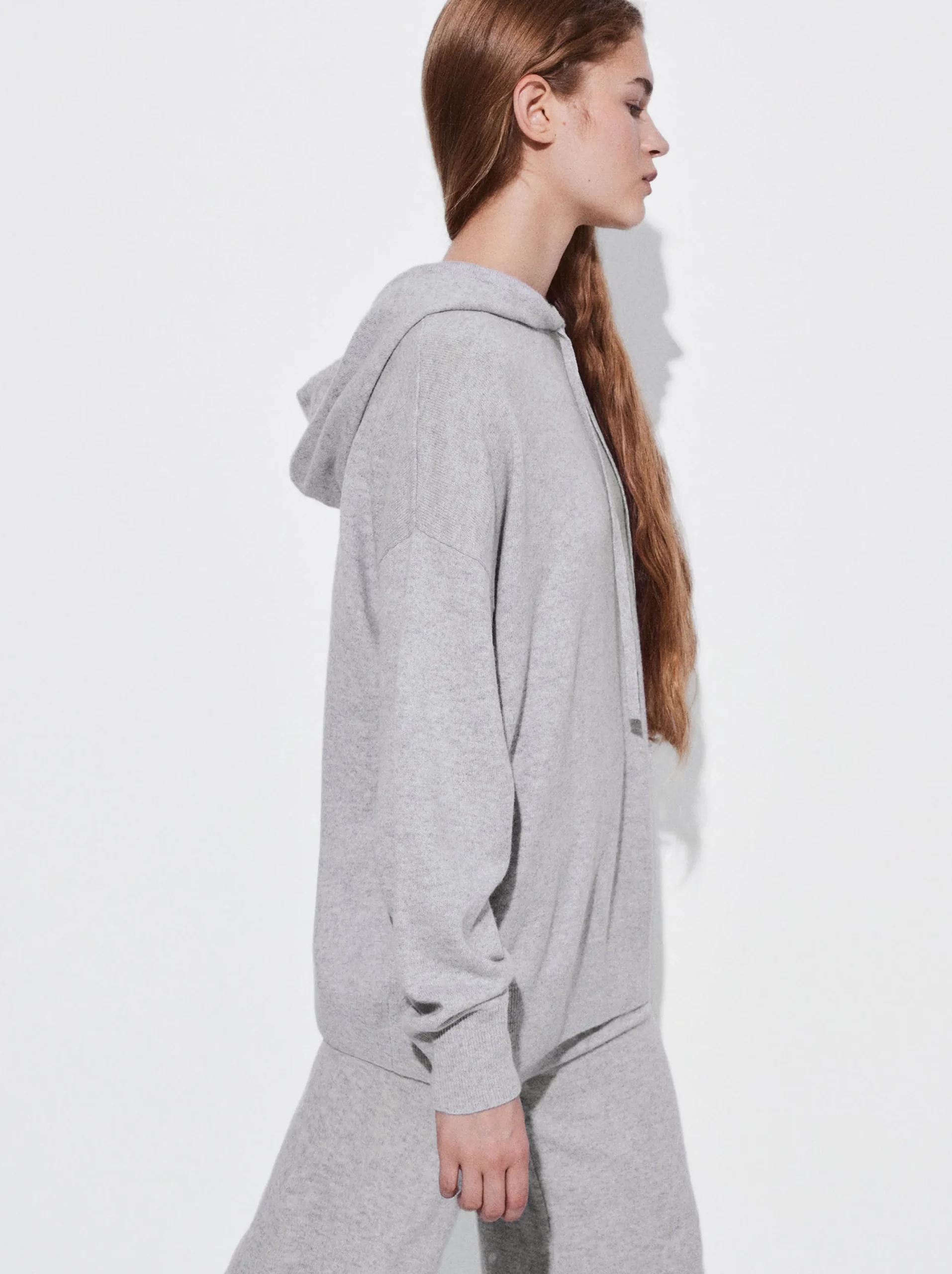 PARFOIS Sudadera Con Capucha 100% Cashmere Gris Store