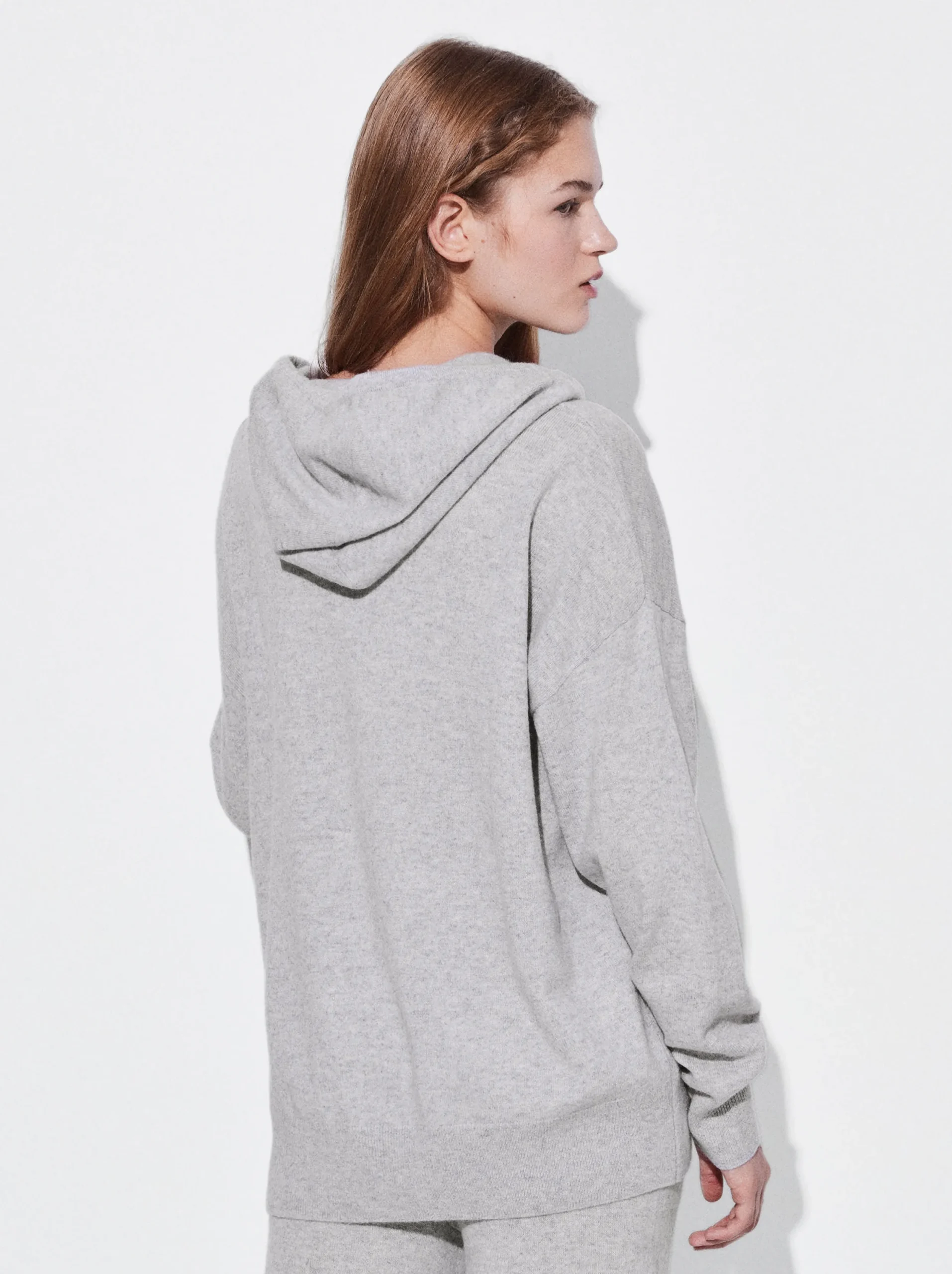 PARFOIS Sudadera Con Capucha 100% Cashmere Gris Store