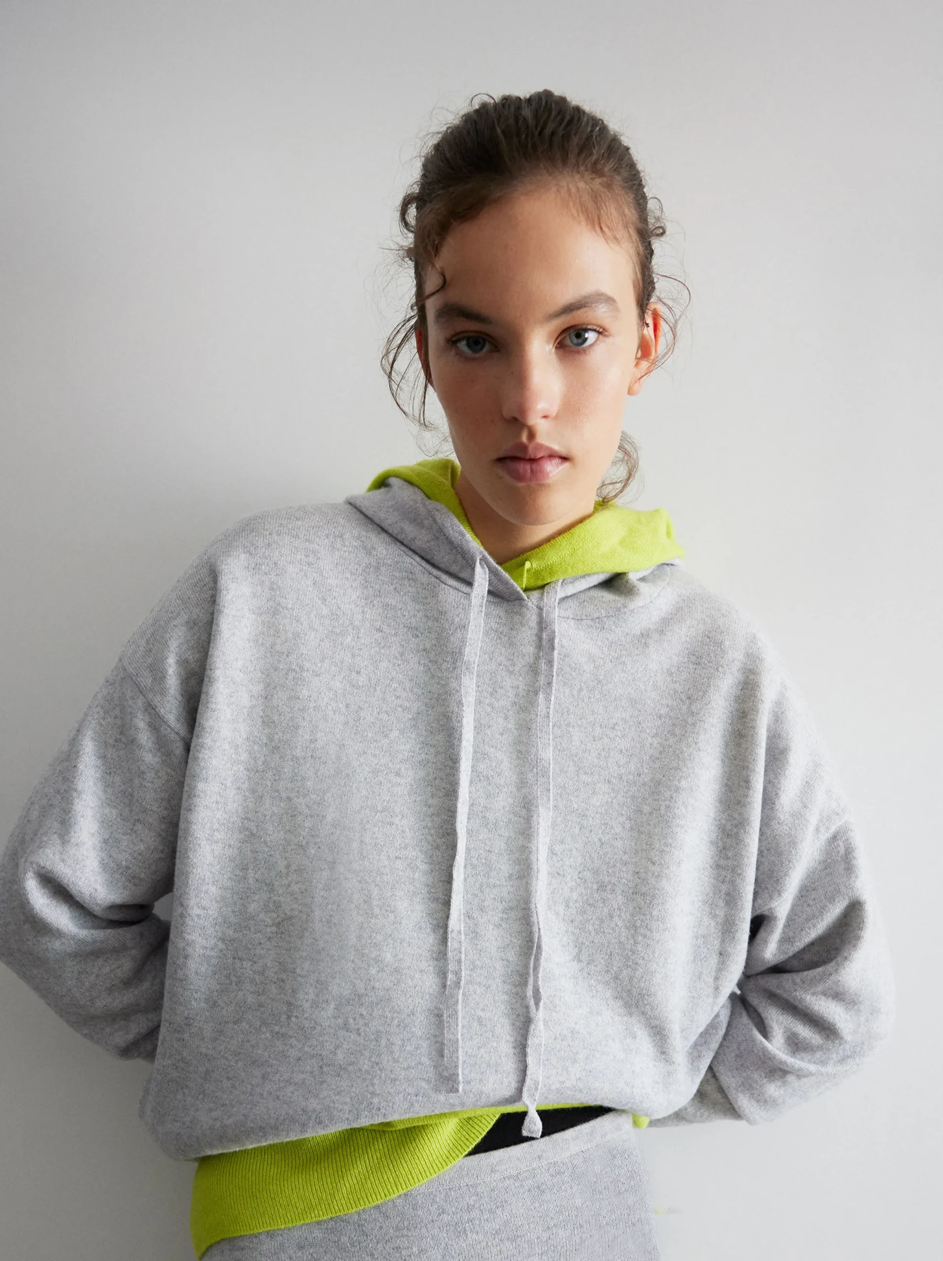 PARFOIS Sudadera Con Capucha 100% Cashmere Gris Store