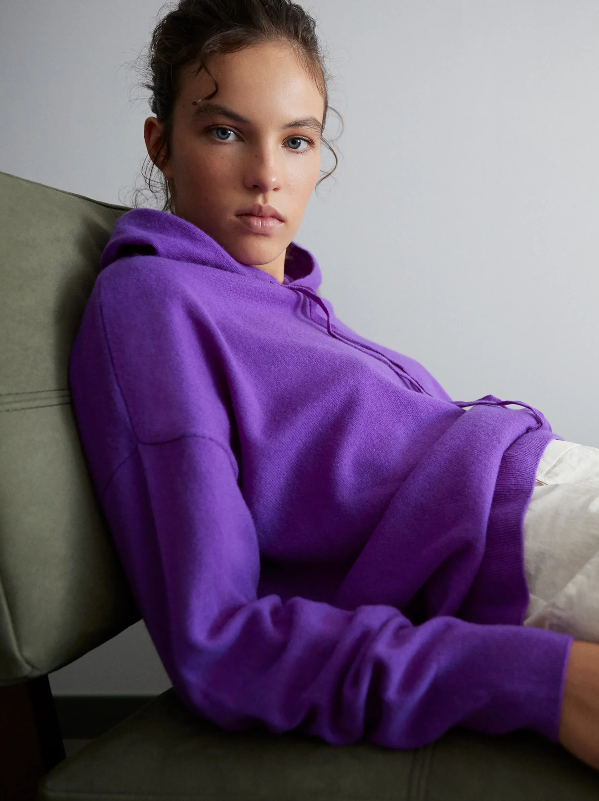 PARFOIS Sudadera Con Capucha 100% Cashmere Violeta Sale
