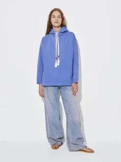 PARFOIS Sudadera Con Capucha Y Detalle De Cordón Azul Cheap