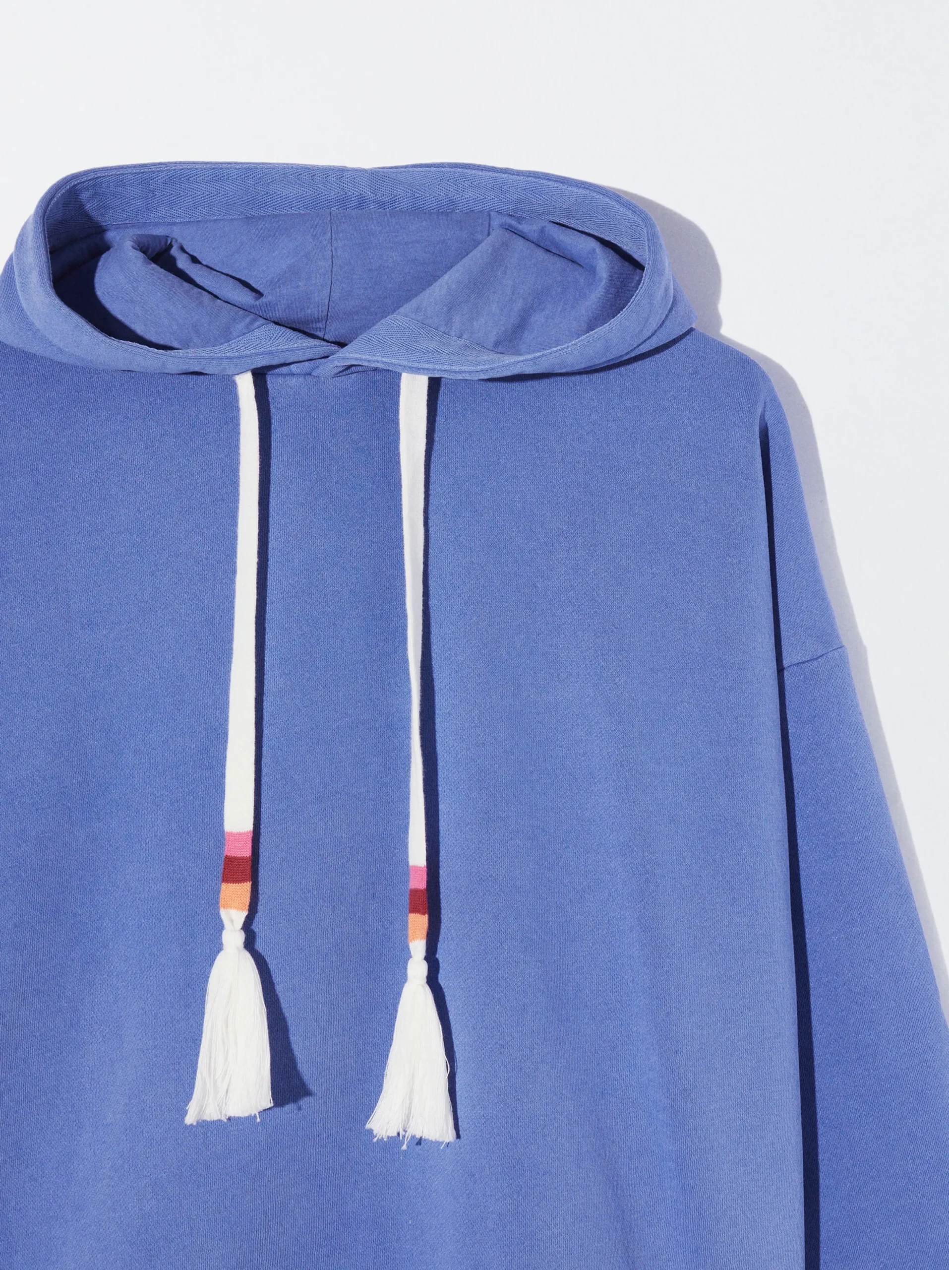 PARFOIS Sudadera Con Capucha Y Detalle De Cordón Azul Cheap