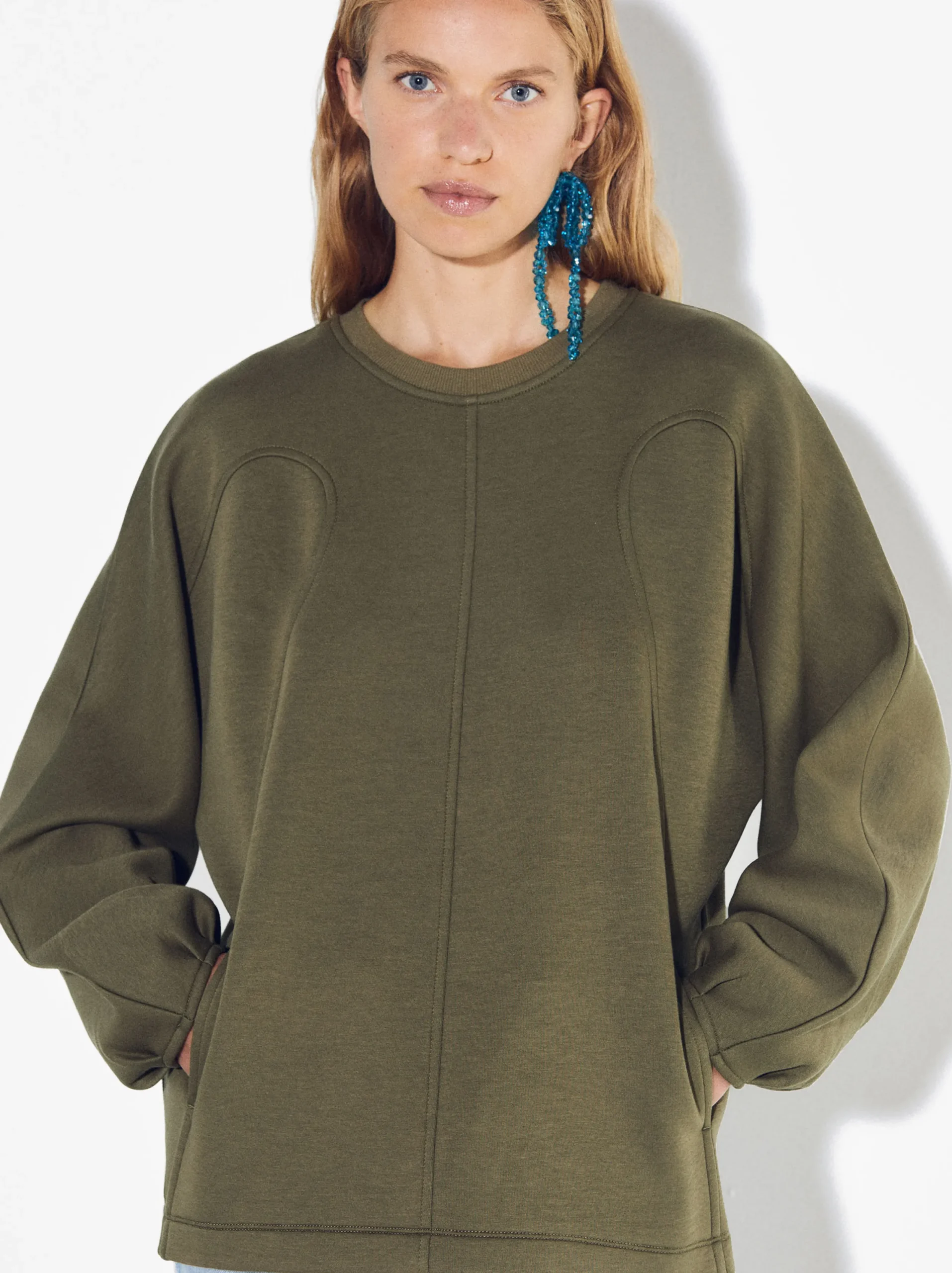 PARFOIS Sudadera De Algodón Caqui Online