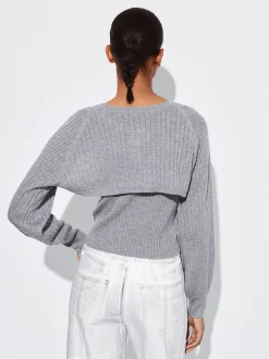 PARFOIS Sweater Con Abertura En Escote Gris Clearance