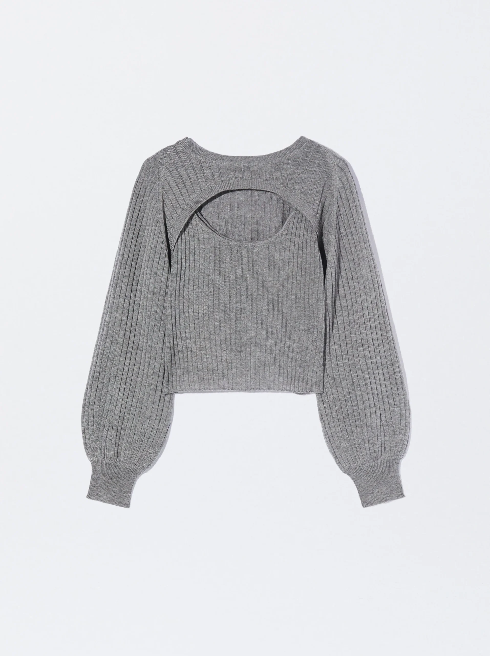PARFOIS Sweater Con Abertura En Escote Gris Clearance