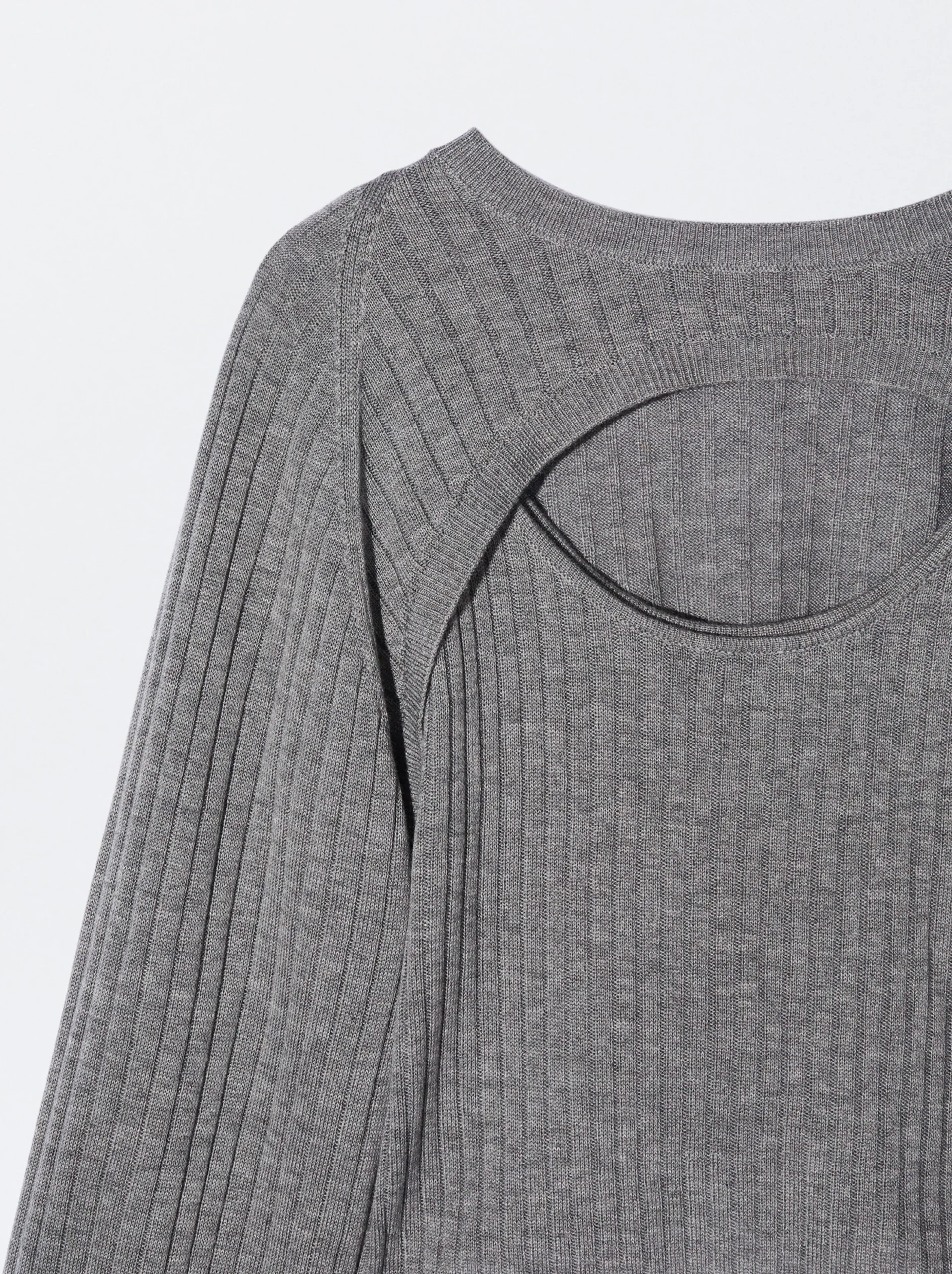 PARFOIS Sweater Con Abertura En Escote Gris Clearance