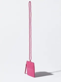 PARFOIS Tarjetero Asa Con Abalorios Rosa New
