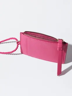 PARFOIS Tarjetero Asa Con Abalorios Rosa New