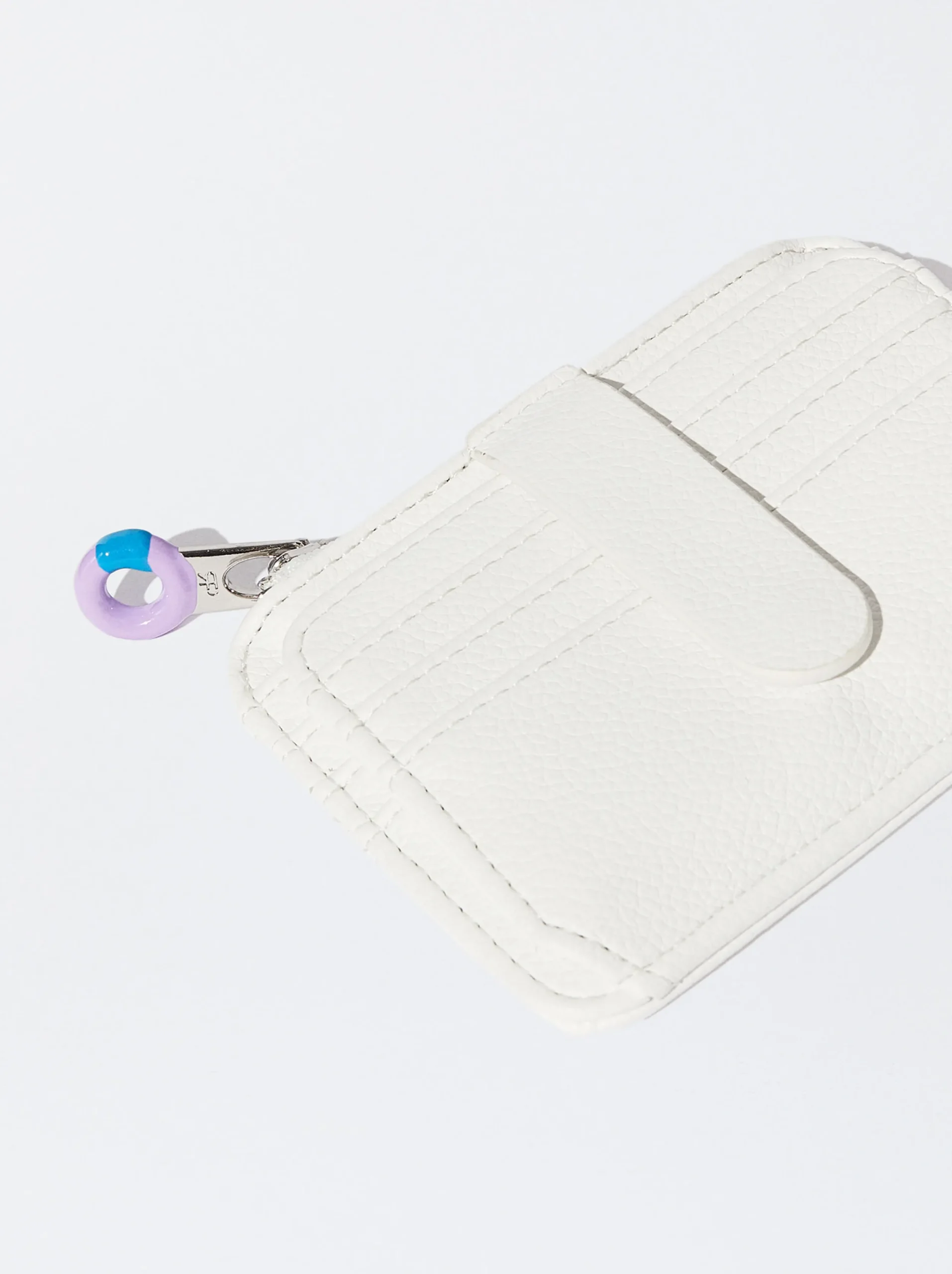 PARFOIS Tarjetero Con Monedero Blanco Fashion