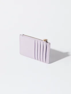 PARFOIS Tarjetero Con Monedero Liso Violeta Cheap