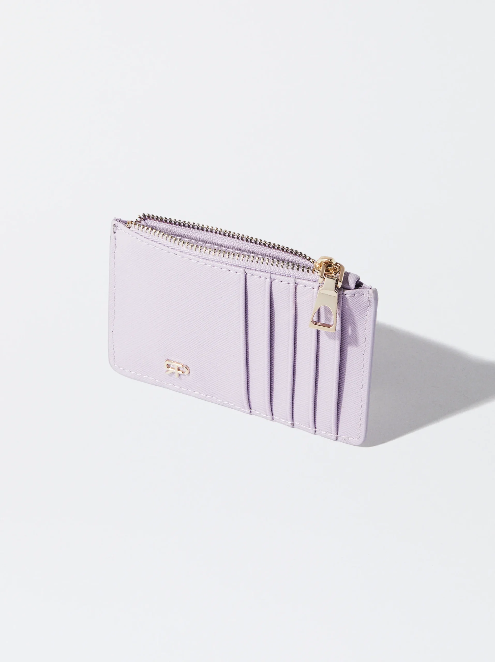 PARFOIS Tarjetero Con Monedero Liso Violeta Cheap
