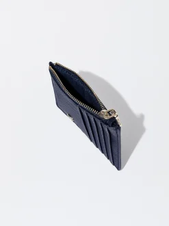PARFOIS Tarjetero Liso Azul Marino Sale