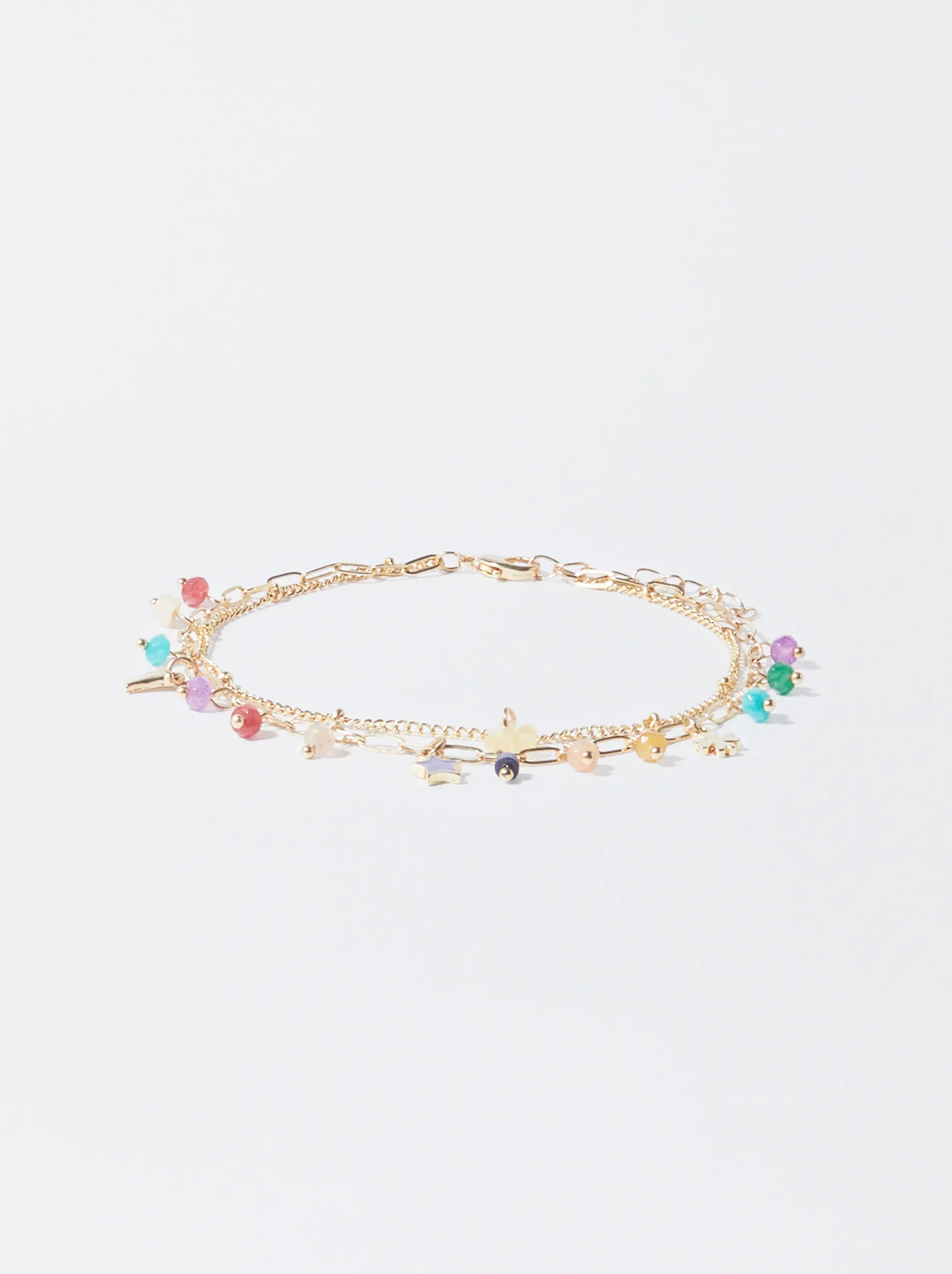 PARFOIS Tobillera Con Piedras Y Charms Multicor Flash Sale