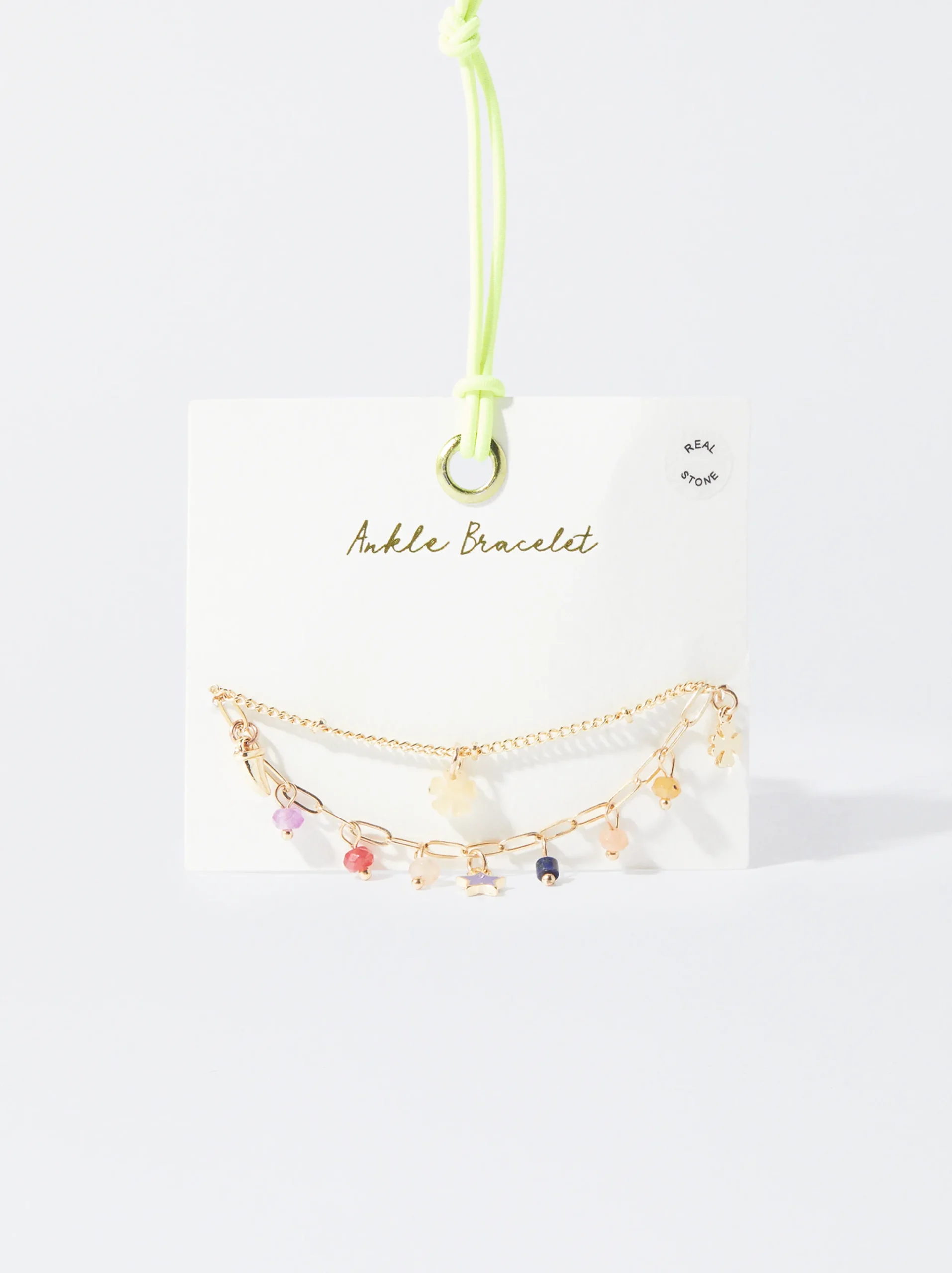 PARFOIS Tobillera Con Piedras Y Charms Multicor Flash Sale