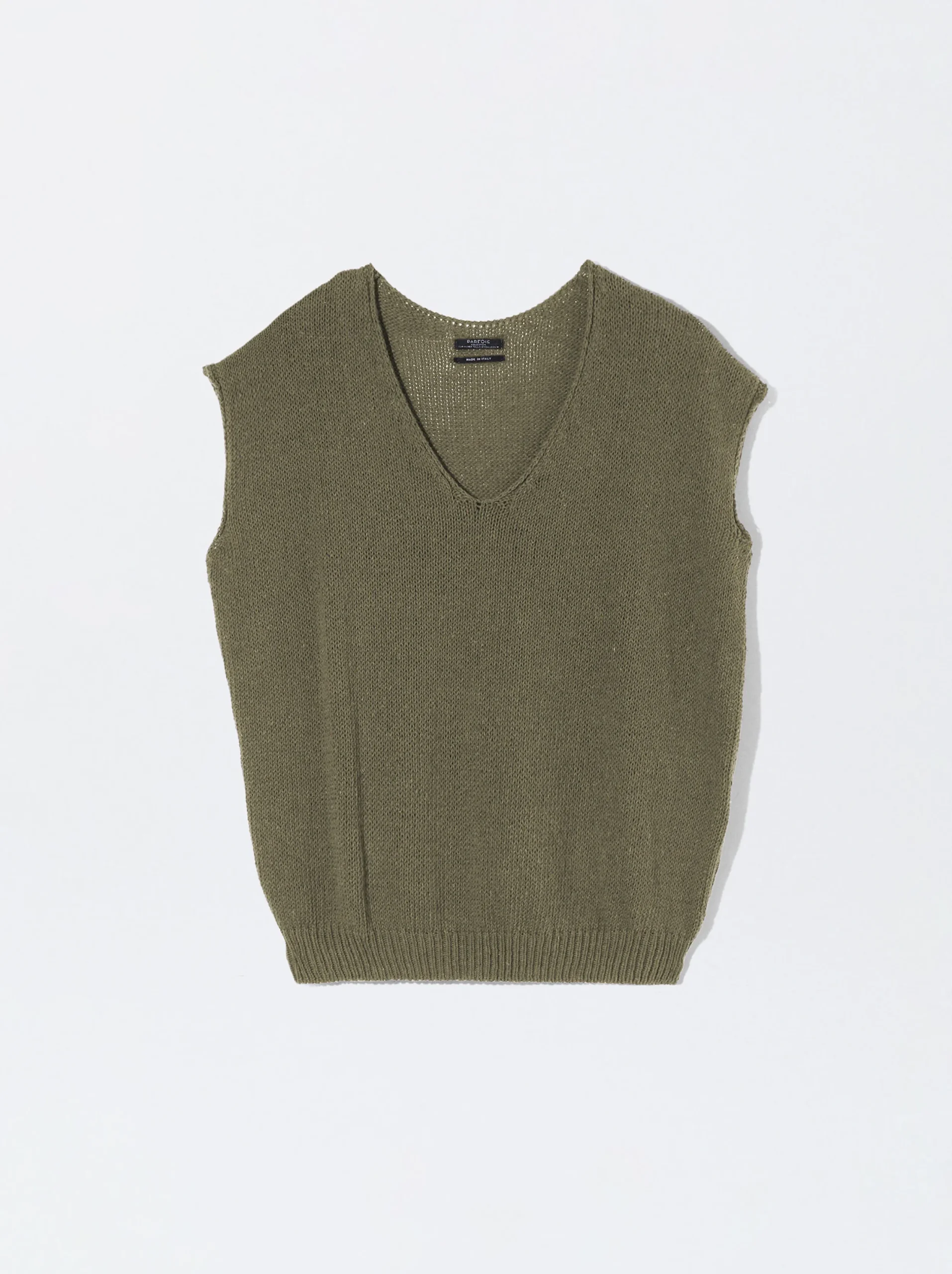 PARFOIS Top Básico Algodón Caqui Clearance