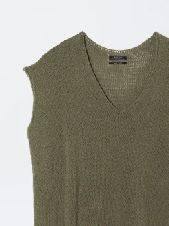 PARFOIS Top Básico Algodón Caqui Clearance