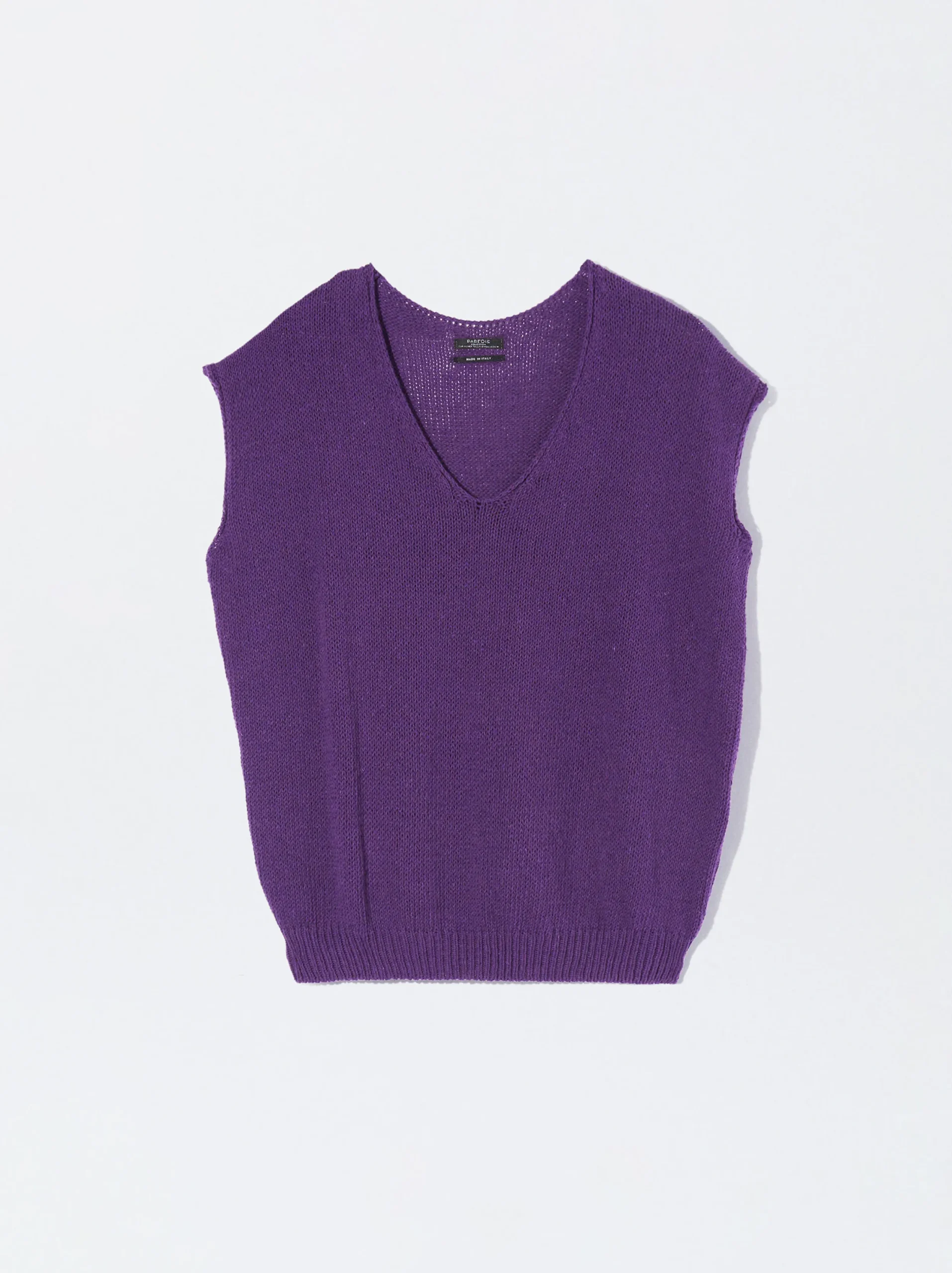 PARFOIS Top Básico Algodón Violeta Best