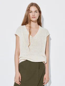 PARFOIS Top Básico Algodón Beige Outlet