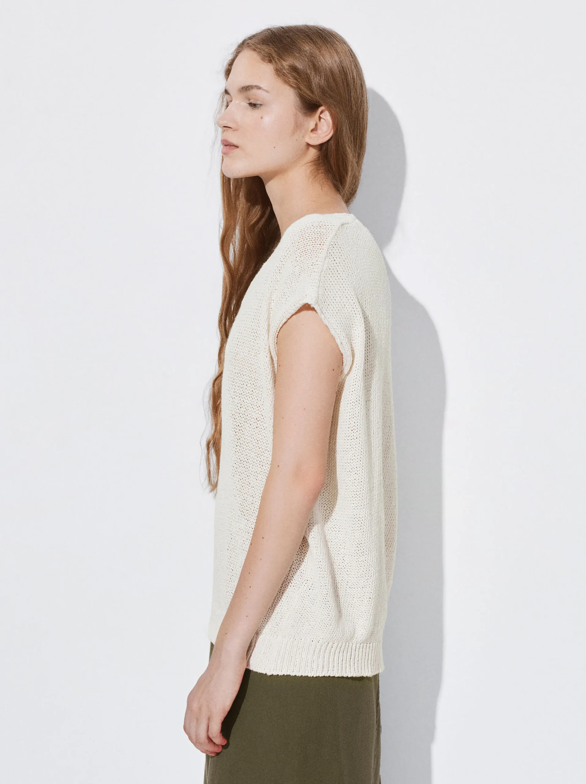 PARFOIS Top Básico Algodón Beige Outlet